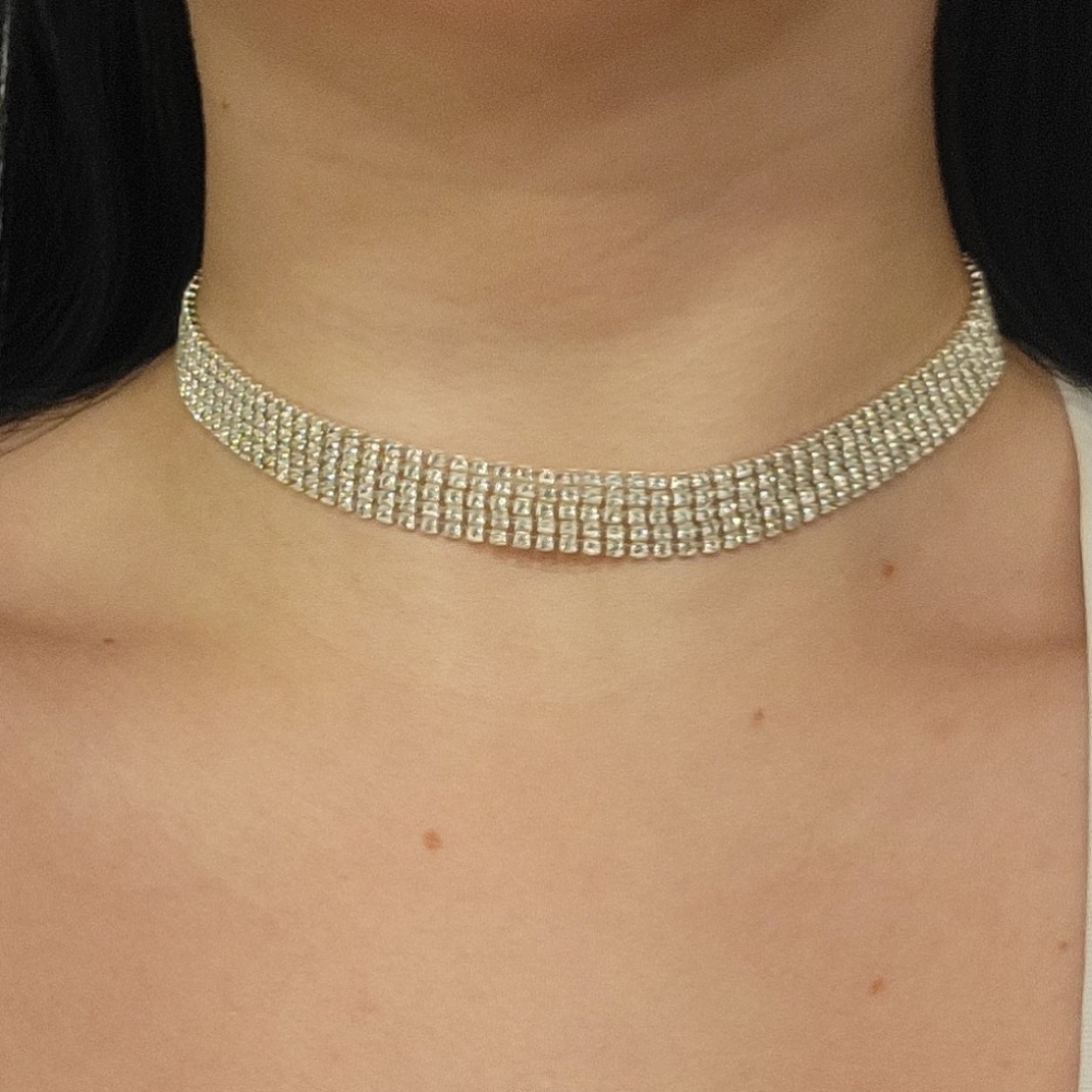 Elegant Rhinestone Choker Necklace